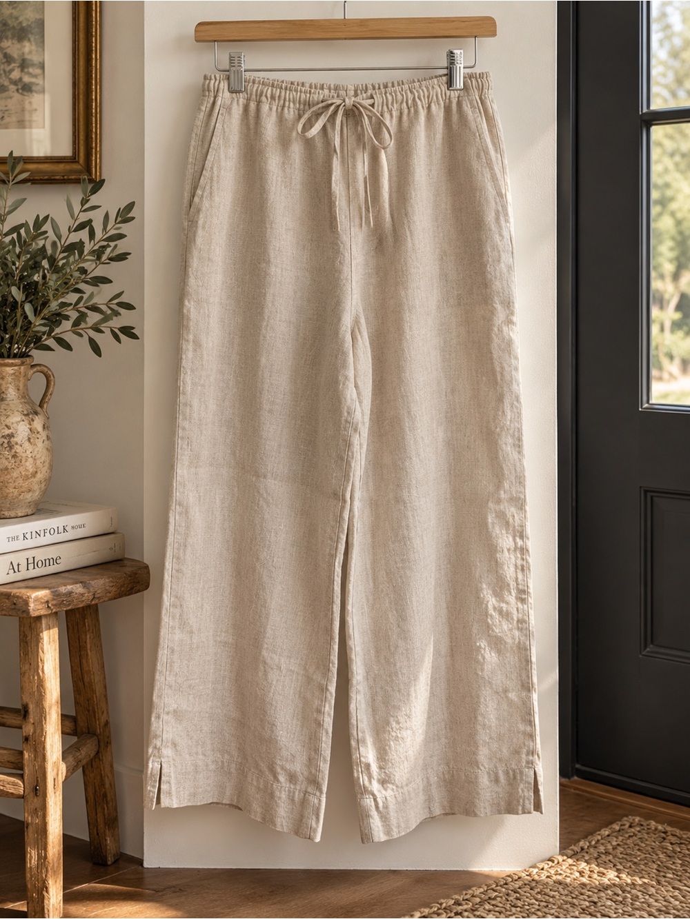 Vintage Garron 100% Linen Pants XL Made in USA Natural Beige